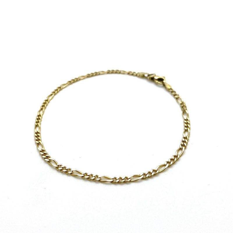 Gouden armband met figaro schakel.