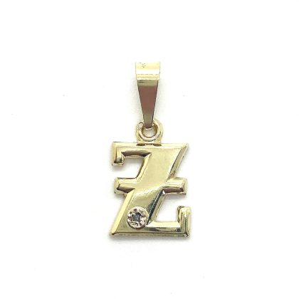 Gouden hanger van de letter Z.