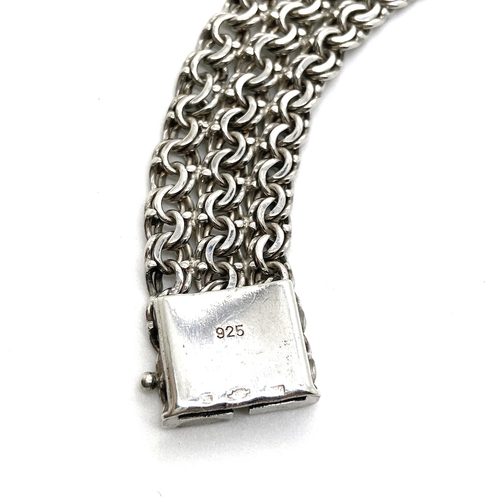 Proportioneel Bijdrage hanger Zilveren platte schakel armband - Juwelen van toen