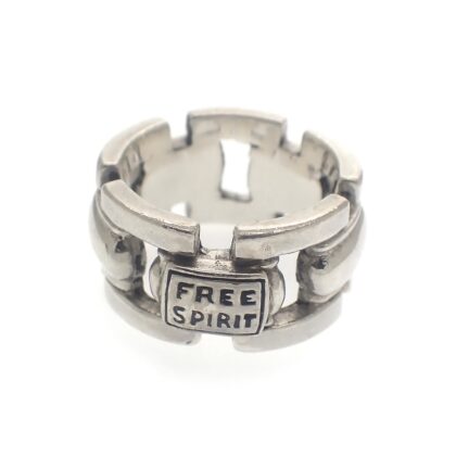 Zilveren fantasie ring met Free Spirit.
