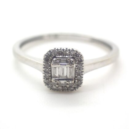 Antieken witgouden Edwardiaanse ring gezet met diamanten