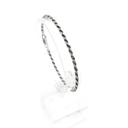 Zilveren armband gedraaide schakel | 19 cm